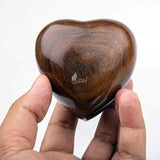 Handcarved Wooden Heart Cremation Urn – Hummingbird Design – Suitable for Dogs & Cats – 10 Cu/in Capacity