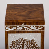 Mini Rosewood Keepsake Urn – Tree of Life – Suitable for Men, Women, Mom & Dad – 20lbs