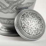 Handcrafted Cremation Urn – Arcadia Black Design in Royal Silver – Suitable for Adult Men & Women, Mom & Dad