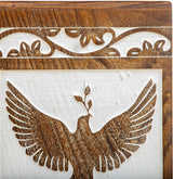 Handcarved Wooden Cremation Urn – Peaceful Bird Design in Daisy White – Suitable for Adult Men & Women, Mom & Dad, Pet Dogs – 115lbs Capacity