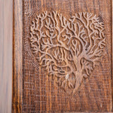 Handcarved Wooden Cremation Urn – Rosewood Heart Tree Design – Suitable for Adult Men & Women, Mom & Dad, Pets – 115 Cu/in Capacity