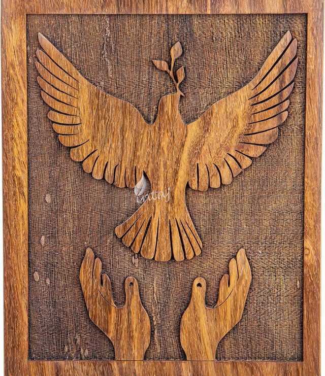 Handcarved Wooden Cremation Urn – Peaceful Bird Design in Natural Rosewood – Suitable for Adult Men & Women, Mom & Dad, and Pet Dogs – 640lbs Capacity