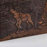 Handmade Wooden Cremation Urn – Deer Engraved – Suitable for Human Ashes – M (7.5x5x3.75, 110 Cu/in)