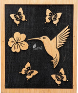 Handcarved Wooden Cremation Urn – Hummingbird Design in Beechwood – Suitable for Adult Men & Women – 115 Cu/in Capacity