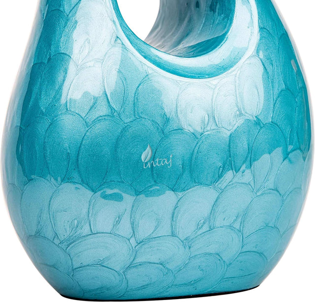 Handcrafted Cremation Urn – Diamond Cut Royal Blue Design – Suitable for Adult Men & Women, Mom & Dad –  Set of 4 Small Size