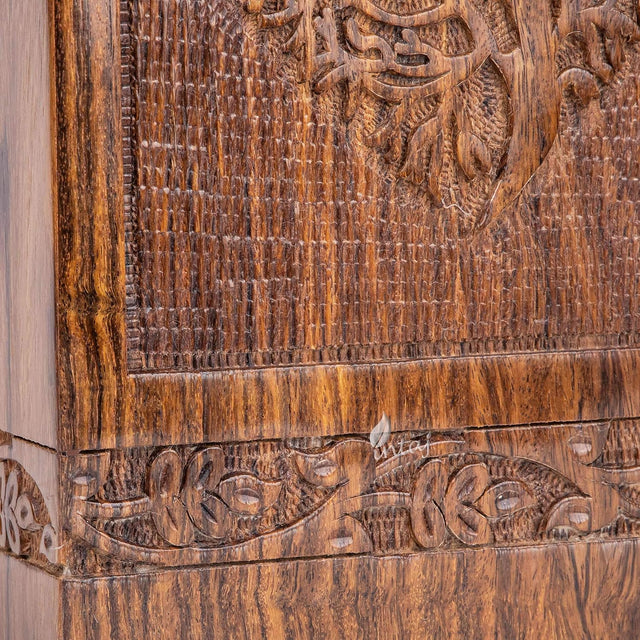 Handcarved Wooden Cremation Urn – Rosewood Heart Tree Design – Suitable for Adult Men & Women, Mom & Dad, Pets – 115 Cu/in Capacity