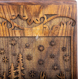 Handcarved Wooden Cremation Urn – Deer Carved Design in Custom Rosewood – Suitable for Adult Men & Women and Pet Dogs – 250 Cu/in Capacity