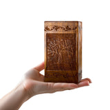 Rosewood Tree of Life Wooden Urn