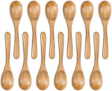 Handcrafted Wooden Spoons – 12-Piece Set, 5-Inch Honey Spoons for Tea and Coffee – Tiny Hardwood Spoons for Stirring – Eco-Friendly Bamboo Utensils Set