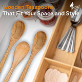 Handcrafted Wooden Spoons – 12-Piece Set, 5-Inch Honey Spoons for Tea and Coffee – Tiny Hardwood Spoons for Stirring – Eco-Friendly Bamboo Utensils Set