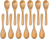 Handcrafted Wooden Spoons – 12-Piece Set, 5-Inch Honey Spoons for Tea and Coffee – Tiny Hardwood Spoons for Stirring – Eco-Friendly Bamboo Utensils Set