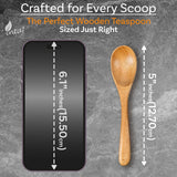 Handcrafted Wooden Spoons – 12-Piece Set, 5-Inch Honey Spoons for Tea and Coffee – Tiny Hardwood Spoons for Stirring – Eco-Friendly Bamboo Utensils Set
